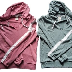 PINK Victoria's Secret Pink and Green Hoodies